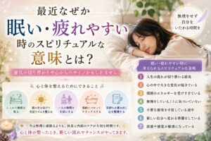 最近なぜか眠い・疲れやすい時のスピリチュアルな意味7選｜運気が変わる前兆？
