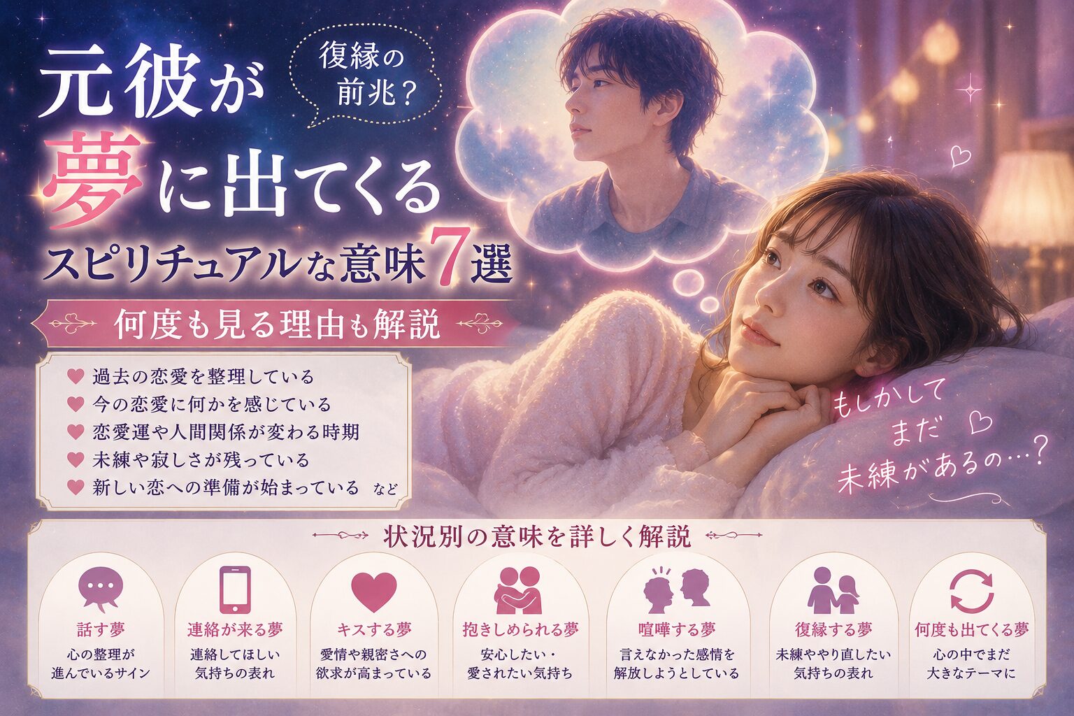 元彼が夢に出てくるスピリチュアルな意味7選|復縁の前兆?何度も見る理由も解説