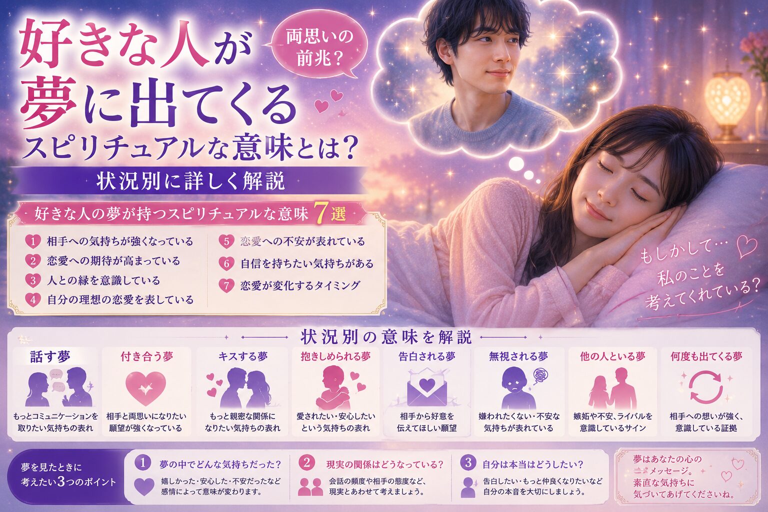 好きな人が夢に出てくるスピリチュアルな意味7選｜両思いの前兆？状況別に解説